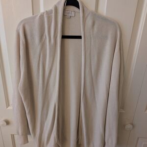🤍🧥 LOFT Ribbed Open-Front Cardigan | Soft Neutrals, Easy Elegance ✨Size XL